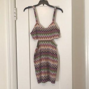 Lovers + Friends Cut Out 70s print dress